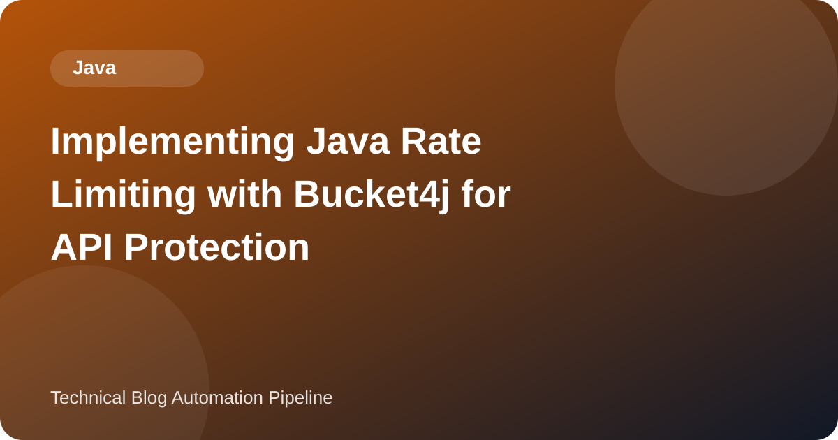 Implementing Java Rate Limiting with Bucket4j for API Protection