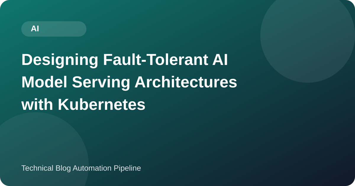 Designing Fault-Tolerant AI Model Serving Architectures with Kubernetes