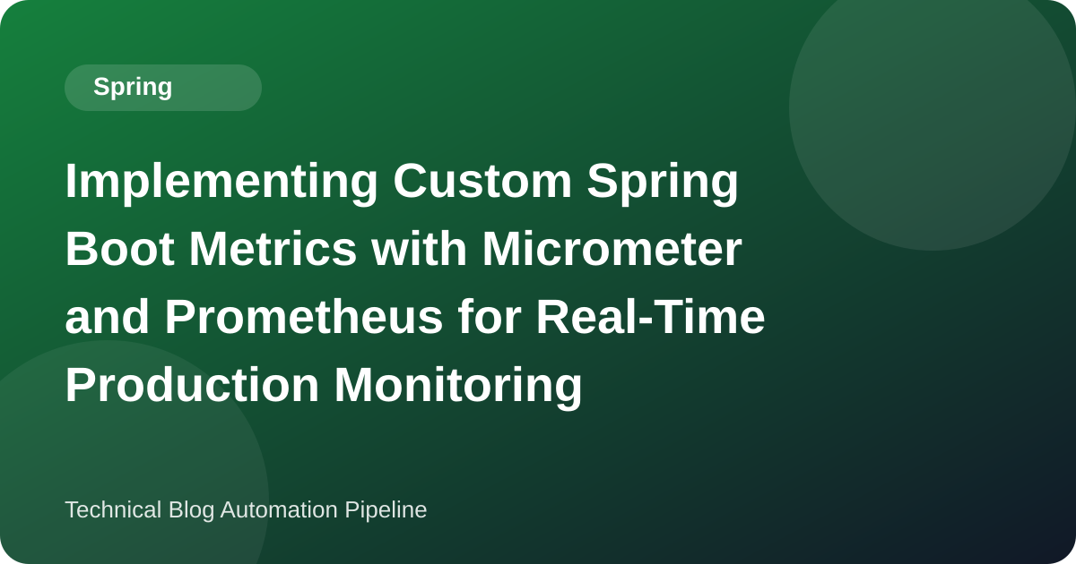 Custom Metrics in Spring Boot 3.5 with Micrometer and Prometheus: Names, Exposure, Cardinality, and the Test That Returns 404