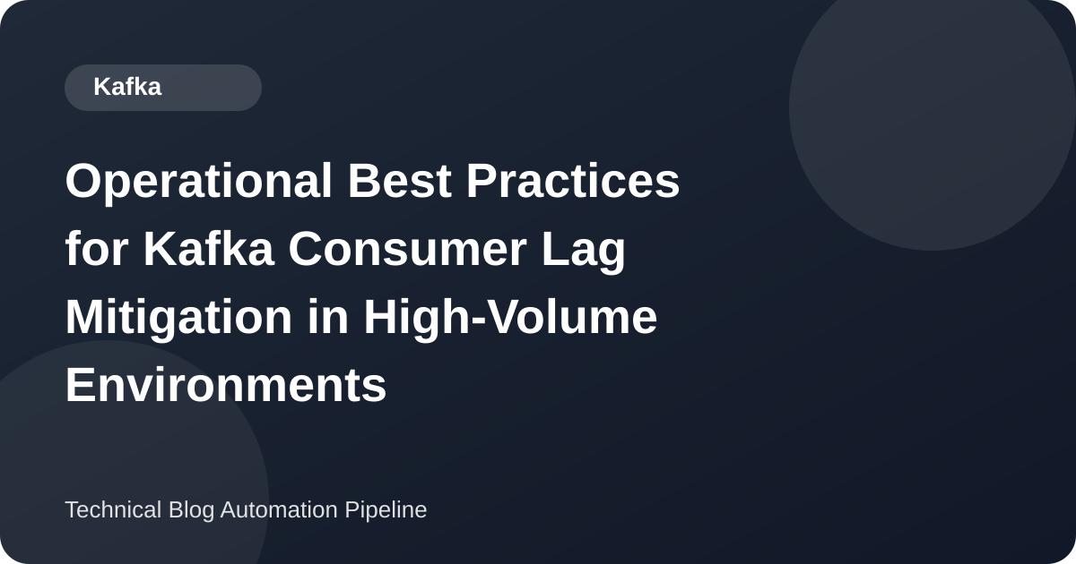 Kafka Consumer Lag: What the Number Measures, Why Your Client Metric Disagrees, and What Actually Moves It